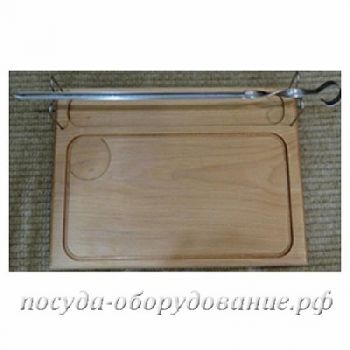 Доска-поднос сервировочный деревянный для шашлыка бук массив (Размеры: 250х360х15).
