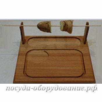 Доска-поднос сервировочный деревянный малый для шашлыка/кукурузы  бук массив