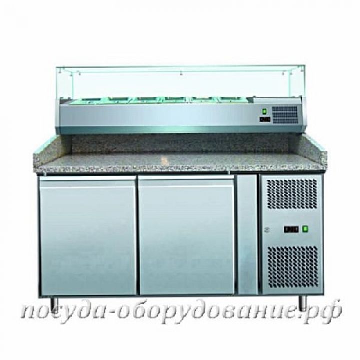 Холодильный рабочий стол для пиццы GASTRORAG PZ 2600 TN (VRX 1500/380) +2...+10 390л 1510x800x1415мм