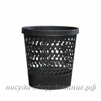 Корзина для мусора пластмассовая круглая черная