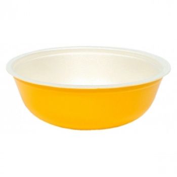 Контейнер для супа 370 мл вспененный полистирол желтый (в упаковке 420 шт.)[116624]