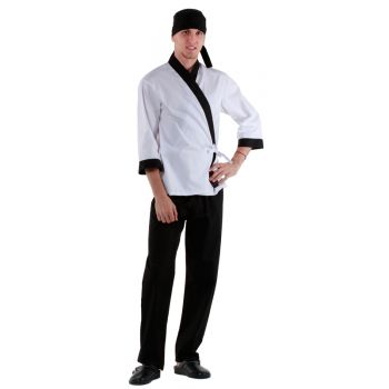 Куртка сушиста белая с отделкой черного цвета [00007]
