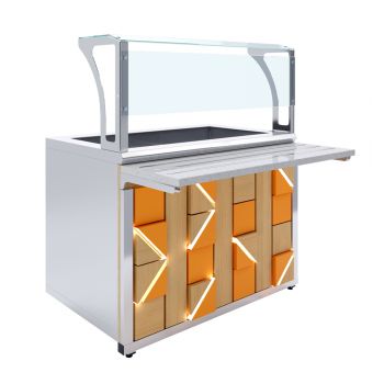 Прилавок холодильный Luxstahl ПХВ (С)- 1200 с ванной охлаждаемой Premium
