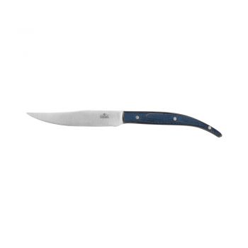 Нож для стейка 235 мм без зубцов Luxstahl синяя ручка